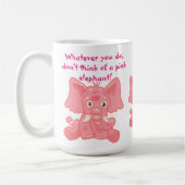 Ironischer Prozess rosa Elefant Kaffeetasse (Links)