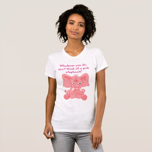 Ironischer Prozess rosa Elefant T-Shirt (Vorne ganz)
