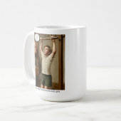 Ironischerweise fällt der junge Charles Darwin bei Kaffeetasse (Vorderseite Links)