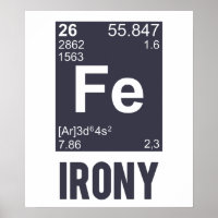 Ironisches chemisches Element FE Ironie