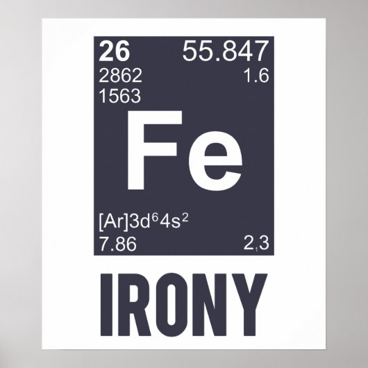 Ironisches chemisches Element FE Ironie Poster (Vorne)