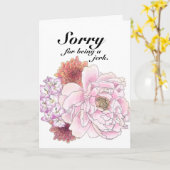 Ironisches lustiges Entschuldigen für die Unversch Karte (Gelbe Blume)