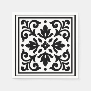 Ironlace Black & White Vintag Serviette