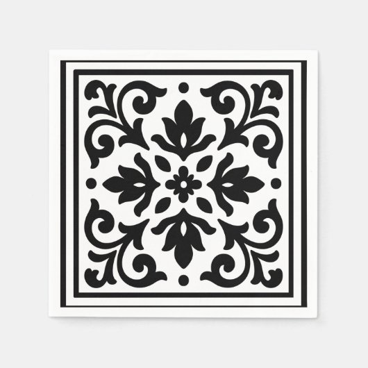 Ironlace Black & White Vintag Serviette (Vorderseite)