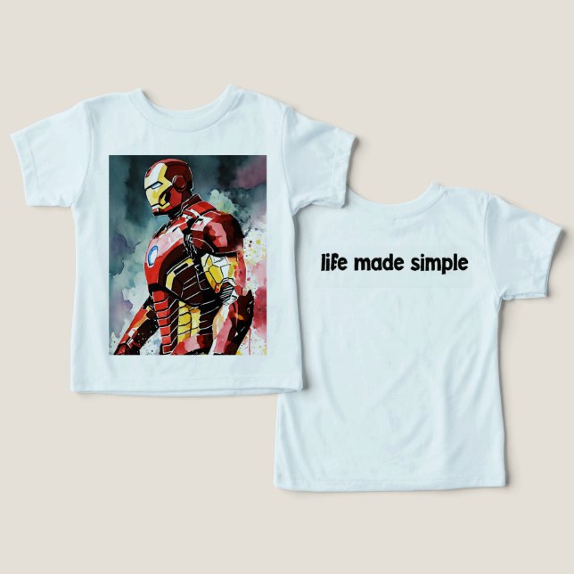 Ironman Baby t Shirt (Design Vorderseite & Rückseite)