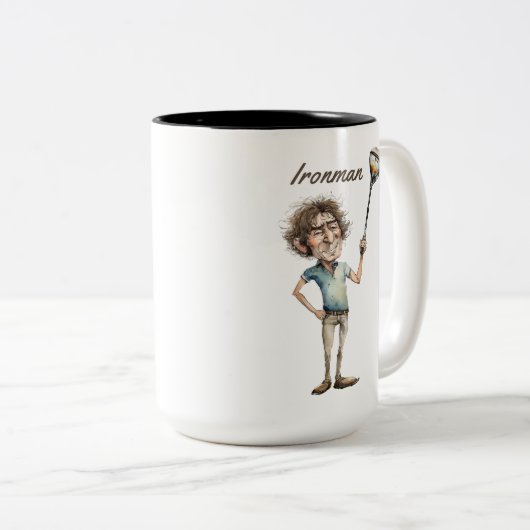 Ironman Golfer Zweifarbige Tasse (VorderseiteRechts)