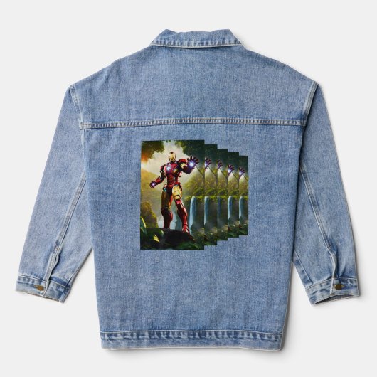 Ironman Printed Lässig Denim Jacket Jeansjacke (Rückseite)