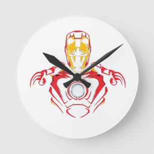 Ironman Vector Anzug - Leuchtender Arc-Reaktor Runde Wanduhr