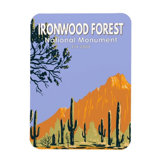 Ironwood Forest National Monument Arizona Vintag Magnet (Vertikal)