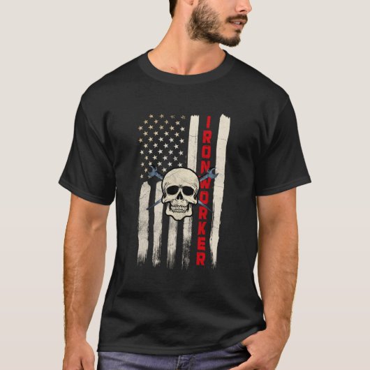 Ironworker Shirts geben Patriotic American Flag (Vorderseite)
