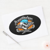 Ironworker Skull and Spud Wrenches Ovaler Aufkleber (Umschlag)