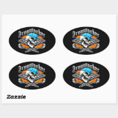 Ironworker Skull and Spud Wrenches Ovaler Aufkleber (Blatt)