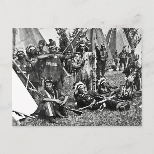 Iroquois Camp Szene in Quebec Postkarte (Vorderseite)