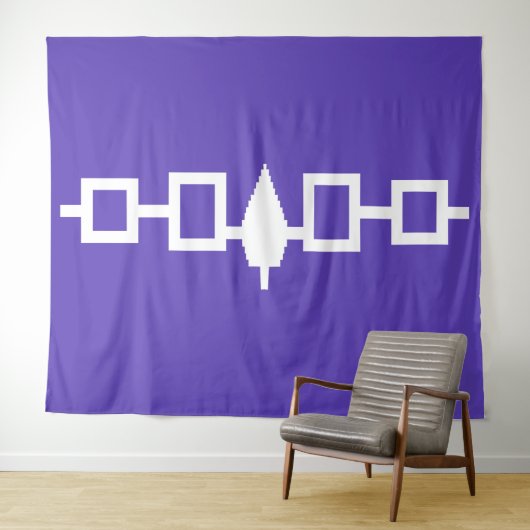 Iroquois Flag Wampel Belt Wandteppich (Beispiel (Horizontal))