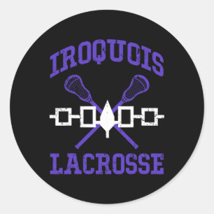 Iroquois Lacrosse Lax Sticks Iroquois Nation Flag Runder Aufkleber