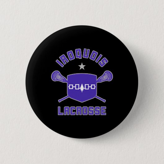 Iroquois Lacrosse Lax Sticks und Flag Button (Vorderseite)
