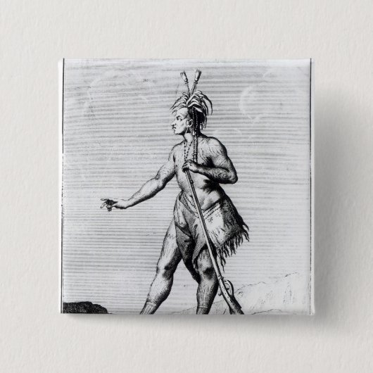 Iroquois Mann, Einwohner von Kanada Button (Vorderseite)