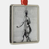 Iroquois Mann, Einwohner von Kanada Silbernes Ornament (Rechts)