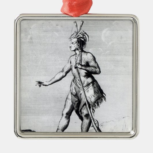 Iroquois Mann, Einwohner von Kanada Silbernes Ornament (Vorne)