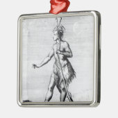 Iroquois Mann, Einwohner von Kanada Silbernes Ornament (Links)
