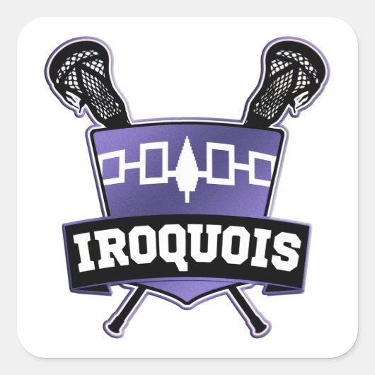 Iroquois Nation Lacrosse Quadratischer Aufkleber (Vorderseite)