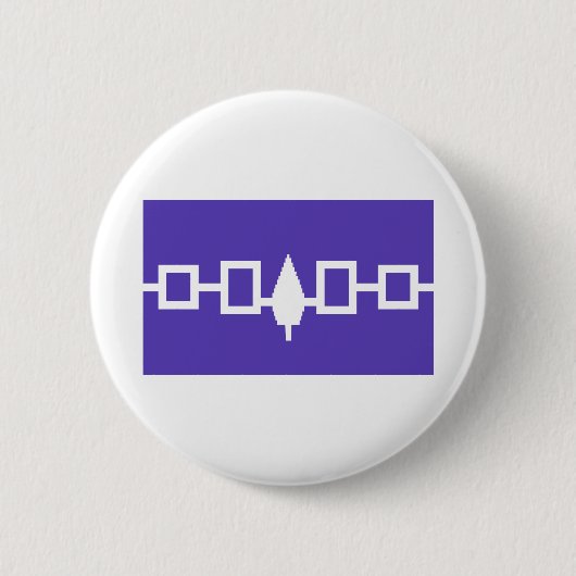 Iroquois Ureinwohner-Flagge Button (Vorderseite)