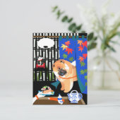 IRRASHAIMASE Chow-Papierausschnitt Postkarte (Stehend Vorderseite)