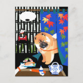 IRRASHAIMASE Chow-Papierausschnitt Postkarte (Vorderseite)