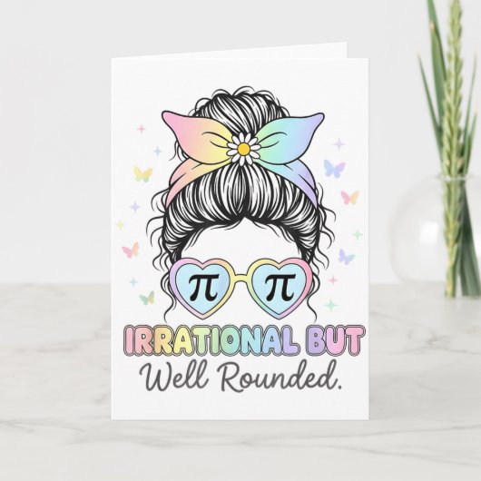 Irrational But Well Round Pi Number Math Teacher M Karte (Vorderseite)