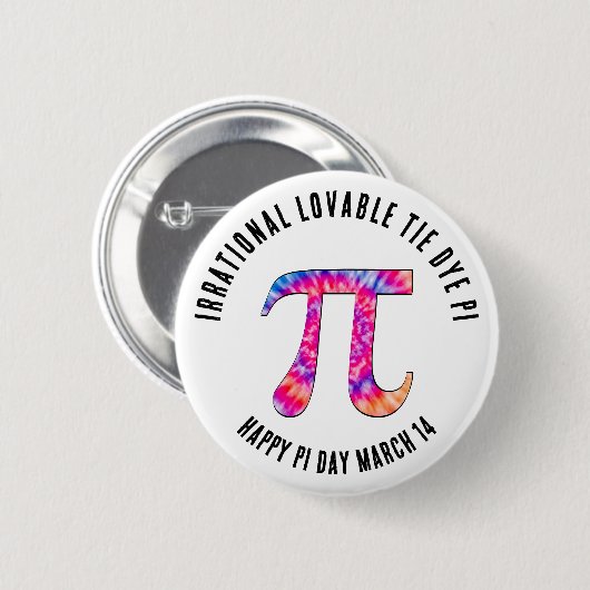 IRRATIONAL GEFÄRBTE KRAWATTE PI Happy Pi Day Button (Vorne & Hinten)