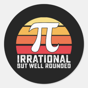 Irrationale, aber gut gerundete Pi-Day-Mathematik Runder Aufkleber
