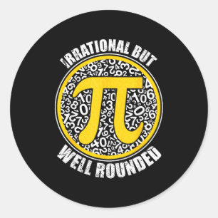 Irrationale aber gut runde 3,14 Pi-Zahl Symbol Ma Runder Aufkleber