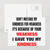 Irre nicht meine Güte wegen Schwäche Postkarte (Vorne/Hinten)