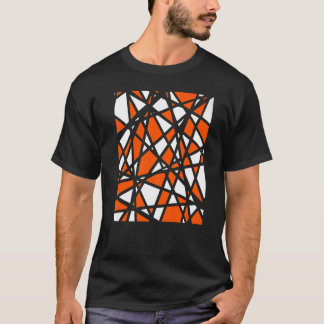 Irregular White Shapes With Orange Accents Abstrac T-Shirt