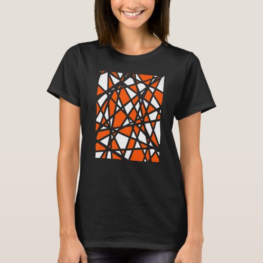 Irregular White Shapes With Orange Accents Abstrac T-Shirt (Vorderseite)