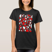Irregular White Shapes With Red Accents Abstract T-Shirt (Vorderseite)