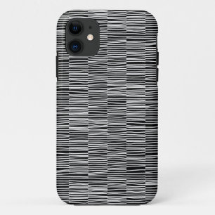 Irreguläre Linien - White on Black iPhone Case