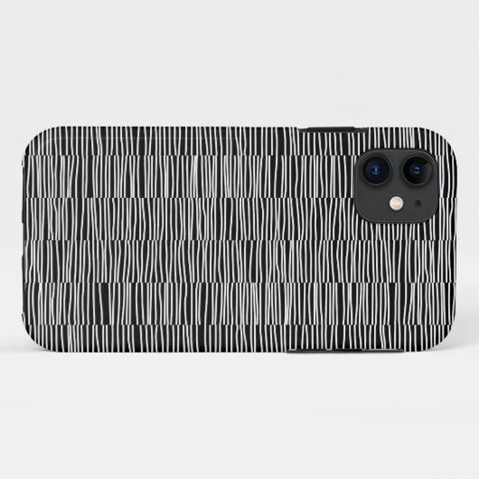 Irreguläre Linien - White on Black iPhone Case (Rückseite (Horizontal))
