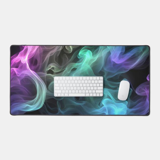 Irrekommendes Rauchen auf schwarz Schreibtischunterlage (Tastatur & Maus)