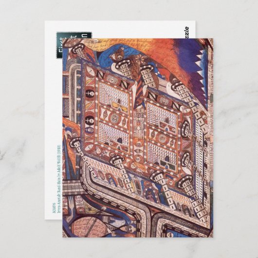 Irren-Anstalt Band-Hain von Adolf Wölfli (1910) Postkarte (Vorne/Hinten)