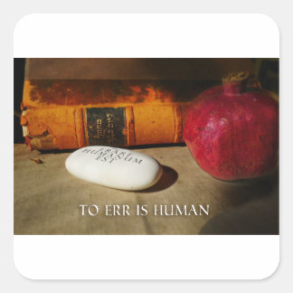 Irren ist menschlich. Errare Humanum Est. Lateinis Quadratischer Aufkleber