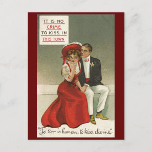 Irren ist menschlich, küssen göttlich 1909 Vintage Postkarte
