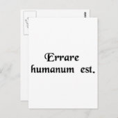 Irren ist menschlich. postkarte (Vorne/Hinten)