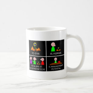 Irren ist menschlich Schwarzes Kaffeetasse