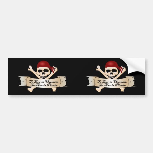 Irren ist menschlich zu Arr ist Pirat Autoaufkleber (Vorne)