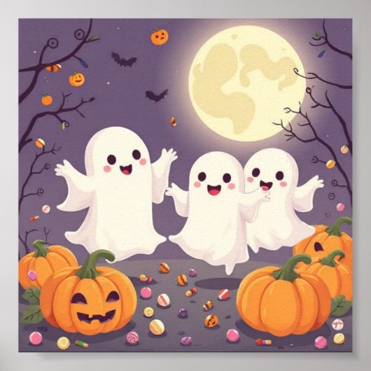 Irresistibly Ghosts – Beautiful Pastel Halloween Poster (Vorne)