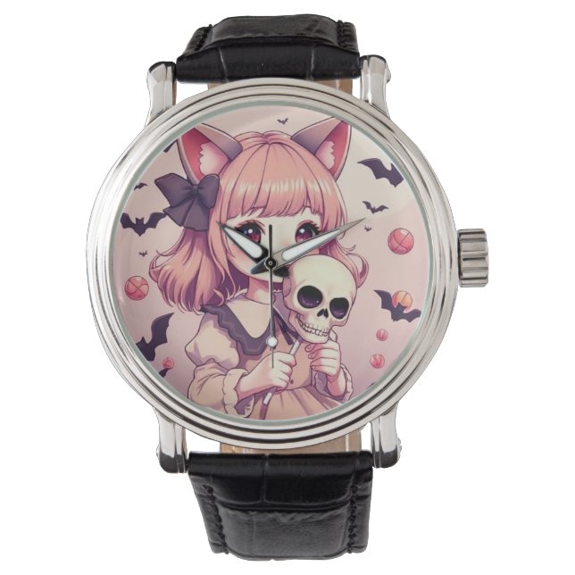 Irresistibly Halloween Girl | Horror Kawaii Magic Armbanduhr (Vorderseite)