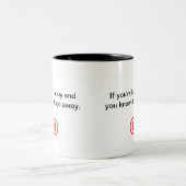 Irreverent Happy and You Know It Go Away Zweifarbige Tasse (Mittel)