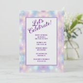 Irridescent Glitter New Year's Eve Party Einladung (Stehend Vorderseite)