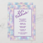 Irridescent Glitter New Year's Eve Party Einladung (Vorne/Hinten)